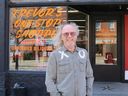 Trevor Walsh stands in front of his new store in Kingston, Ont. on May 4, 2026. The store offers food items with reduced prices.