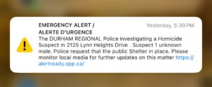 Concerns Emerge Over Emergency Alert and ‘Terrorism’ Label After Stabbing in Pickering