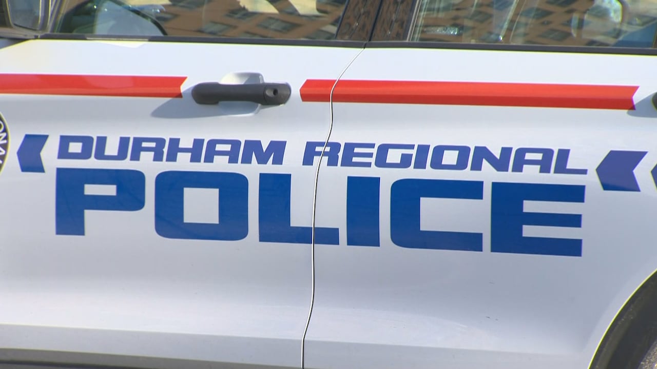 A close up of the Durham Regional Police decal on a car.