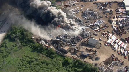 Fire Breaks Out at Brampton Scrap Yard