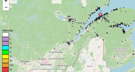 Earthquake Shakes Eastern Quebec Near St. Lawrence River
