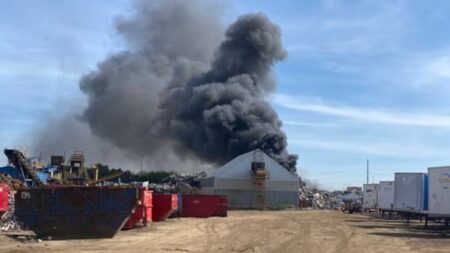 Fire Outbreak at Brampton Scrap Yard Under Control Fire Outbreak at Brampton Scrap Yard Under Control