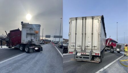 QEW Crash in Oakville Involves Jackknifed Truck