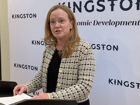 woman at podium