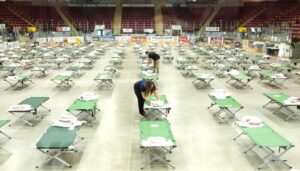 Empty Thunder Bay Arena Prepared for Wildfire Evacuations Empty Thunder Bay Arena Prepared for Wildfire Evacuations