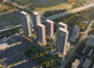 New Development at Whitby GO Station Features Six Towers