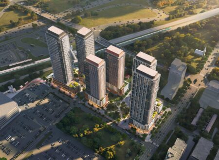 New Development at Whitby GO Station Features Six Towers