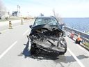 A Subaru Forester that crashed into wateron April21 afterdriverlostcontrol, struckmetal fenceandonenteredplant'swaterreservoirthat dischargedinto Lake Ontariotothesouth.