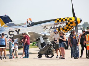 People check out aircraft at the Sarnia Chris Hadfield Airport