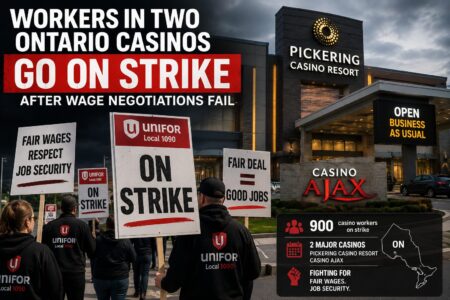 Casino Workers in Ontario Strike Over Pay Dispute