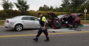 Head-on crash on Parkhill Road sends 2 people to hospital