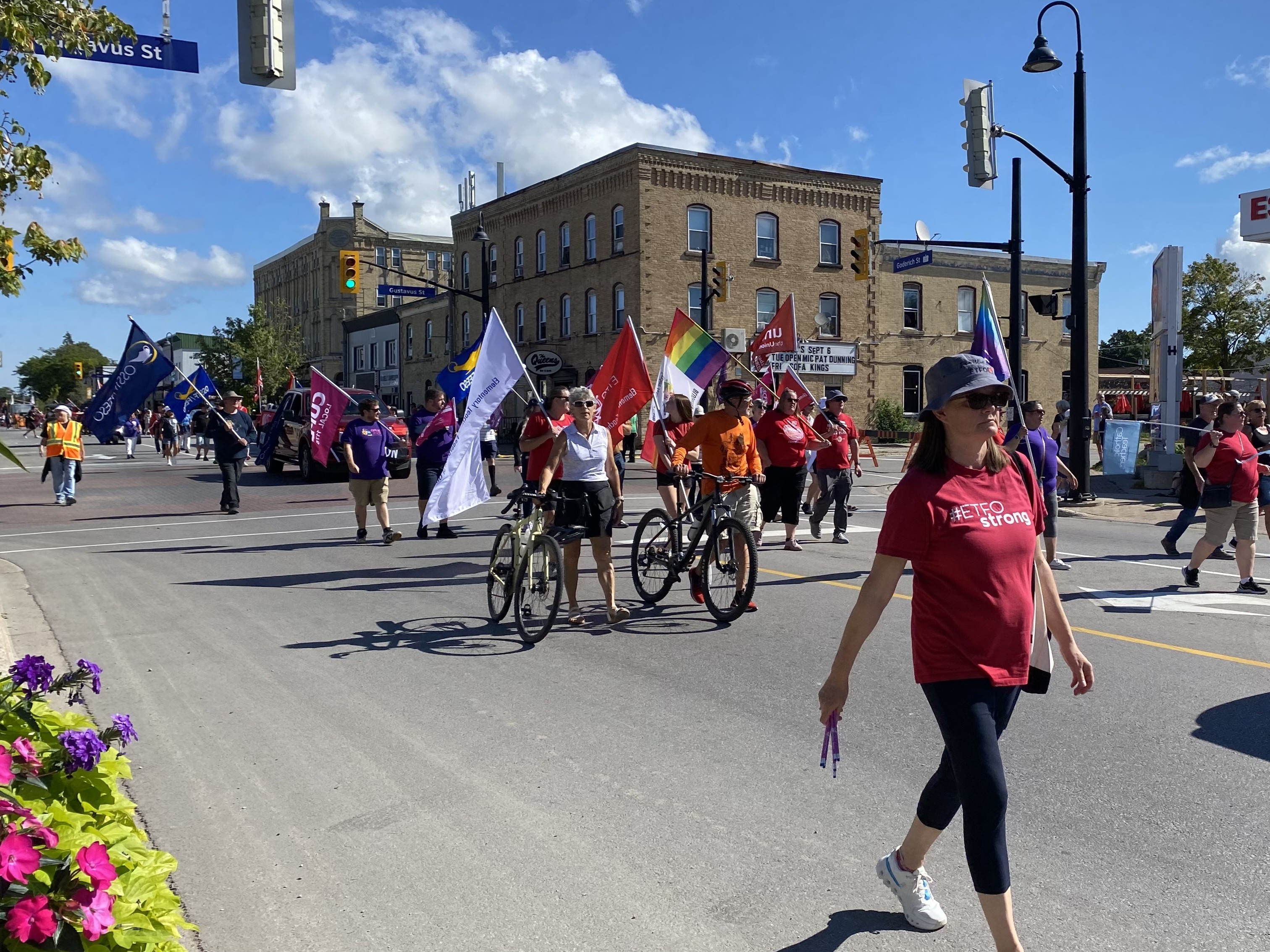 Labour Day Parade participants walk down Port Elgin