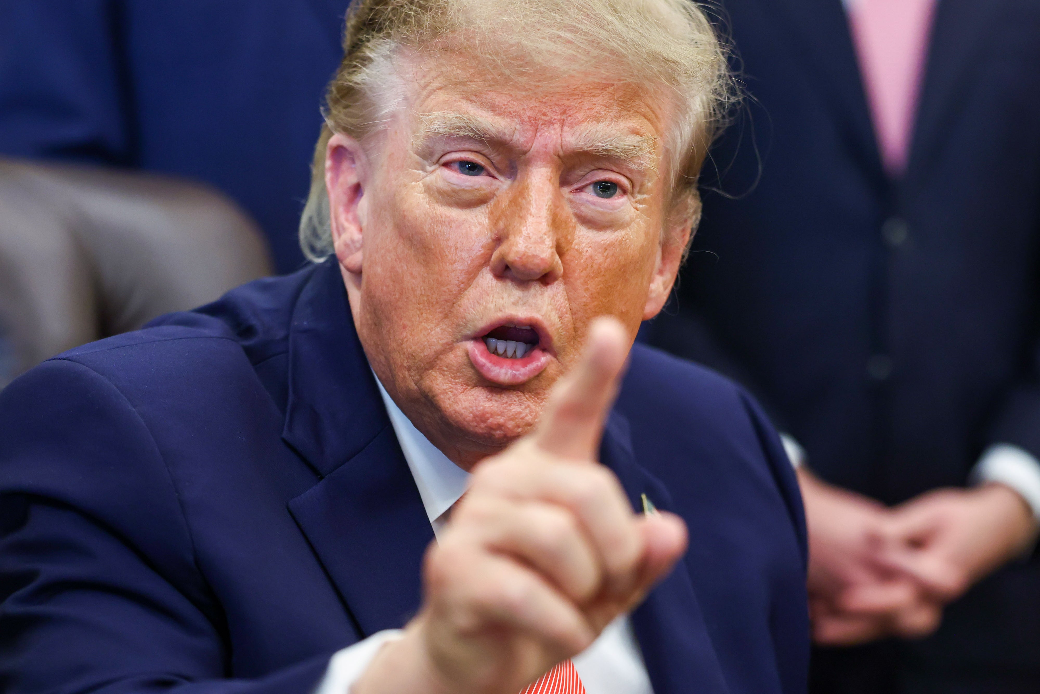 Trump was asked about his plan to pay people to snitch on government fraud; he then focused on me for most of the event.