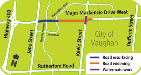 Improvements Underway on Major Mackenzie Drive in Vaughan