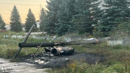 Police Search for Man Who Cut Down Hydro Pole Police Search for Man Who Cut Down Hydro Pole