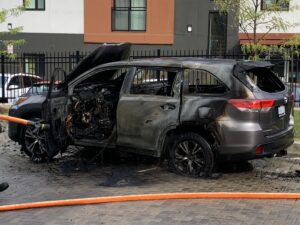 SUV Fire in Downtown London, No One Hurt