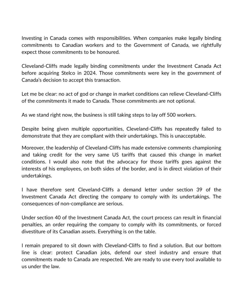 Legal Action Looms Over Stelco Job Cuts
